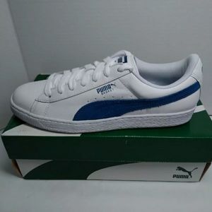 Puma Basket White Leather Mens 10.5 Low Top Lace U